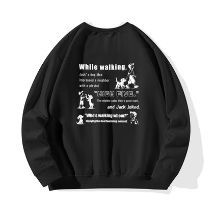 コットンスウェット【While walking　ホワイトプリント】