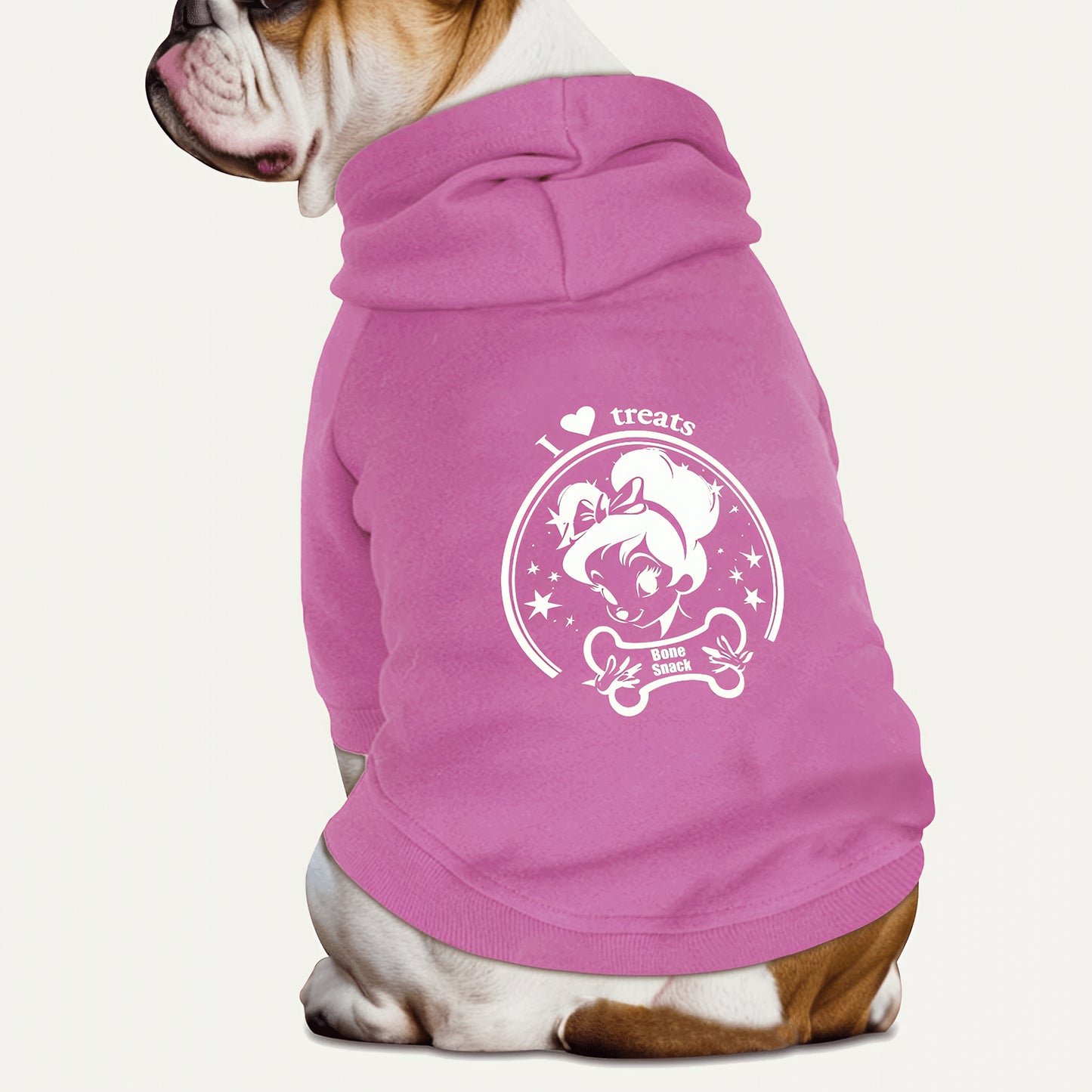 Dog fleece hoodie [LADY DOG white]
